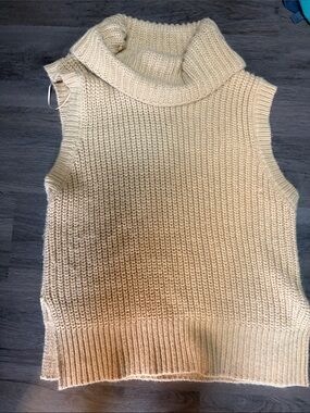 Zara Sleeveless Turtleneck Knit Sweater Vest